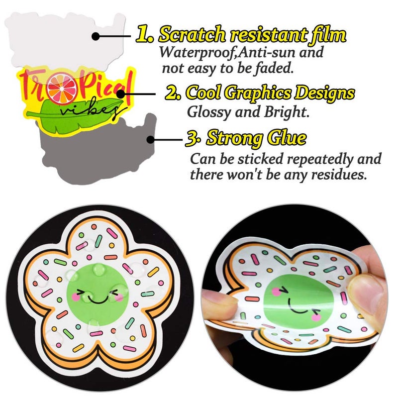 QTL Waterproof Stickers for Girls Cute Stickers for Water Bottles Hydro Flask Kids Teens Waterproof Vinyl Packs 100Pcs - Image 4